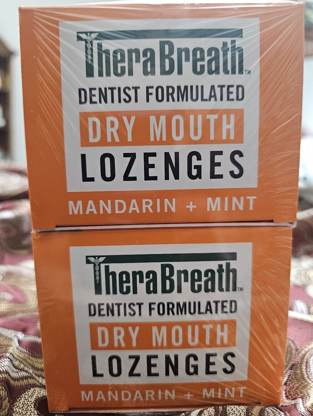 2-100 Pack TheraBreath Mandarin + Mint Dry Mouth Lozenges.  200 Total.